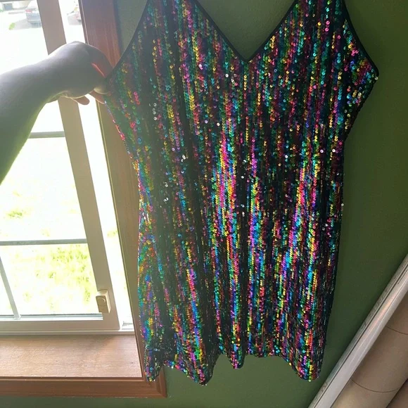 Nasty Gal Rainbow Sequin Dress - NWT - Picture 4 of 4
